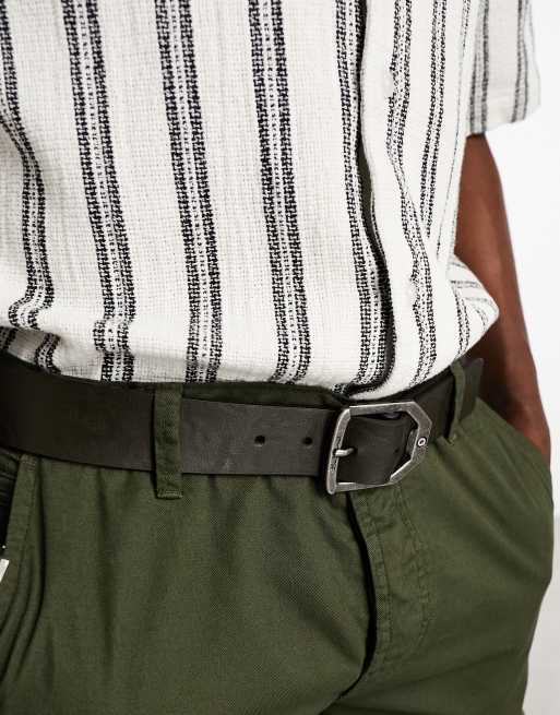 Ben Sherman Eastwood leather bottle opener buckle belt in brown