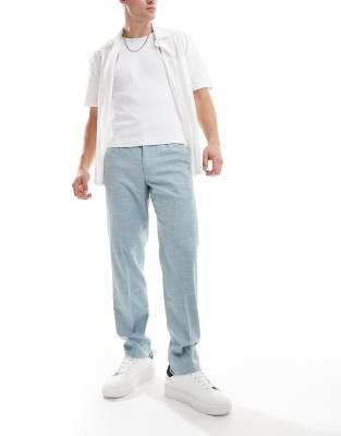 Ben Sherman Ben Sherman elasticated waistband suit trouser in light blue