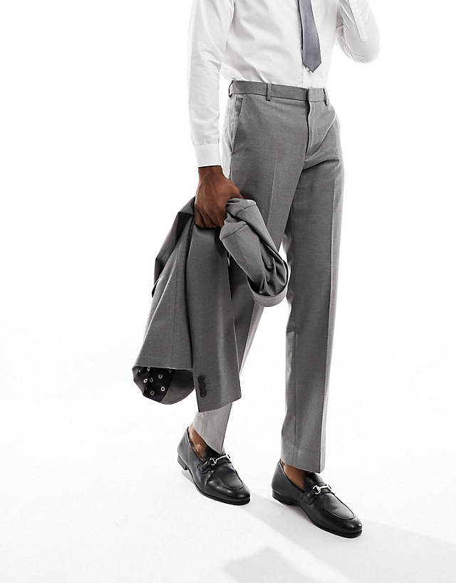 Ben Sherman - flat front slim trouser in grey