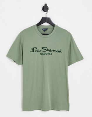 Ben Sherman flocked t-shirt in green