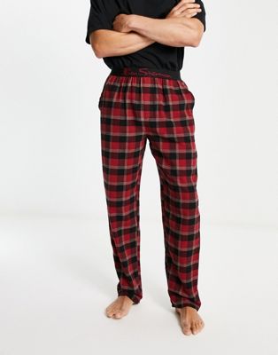 Ben Sherman Francis woven lounge pant in red check