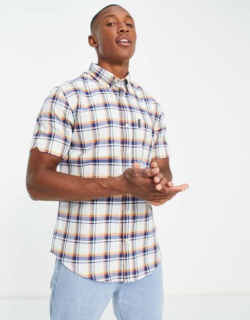 Ben Sherman - Geruit overhemd met korte mouwen in blauw