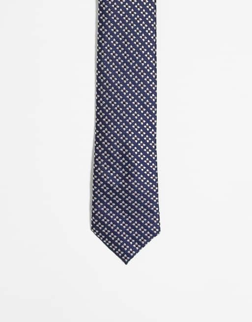 Ben Sherman – Granatowy krawat ze wzorem