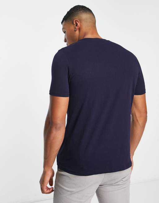 Ben Sherman – Granatowy T-shirt z paskiem w stylu retro, 3 z 4