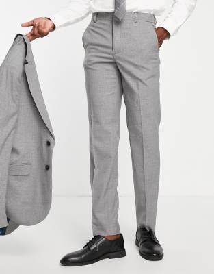 Ben Sherman Ben Sherman grey overcheck slim fit suit trousers