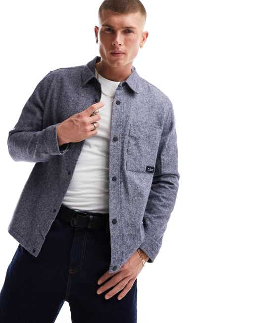 Ben Sherman – Hemdjacke aus gebürstetem Twill in Marineblau