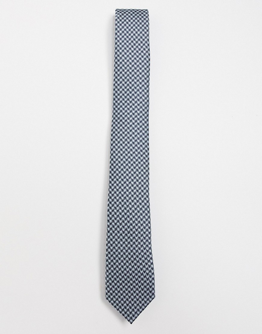 Ben Sherman – Hundtandsmönstrad slips-Blå