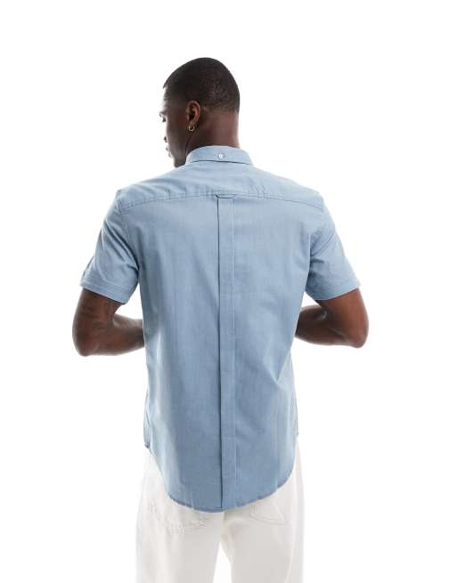 Ben Sherman – Jasnoniebieska koszula oxford z krótkimi rękawami, 2 z 4