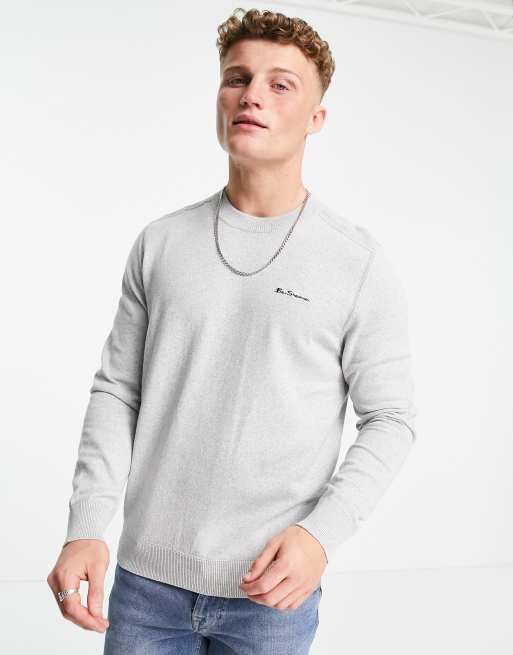 Ben Sherman - Katoenen trui met ronde hals - GREY