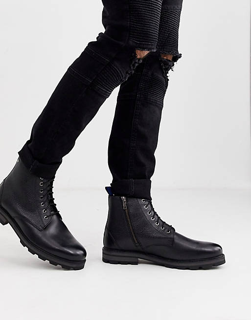 Ben Sherman lace up boot in black | ASOS