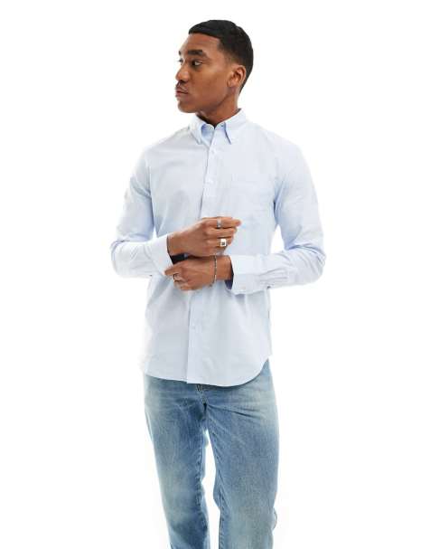 Ben Sherman – Langärmliges, gestreiftes Oxford-Hemd in Hellblau - view 1
