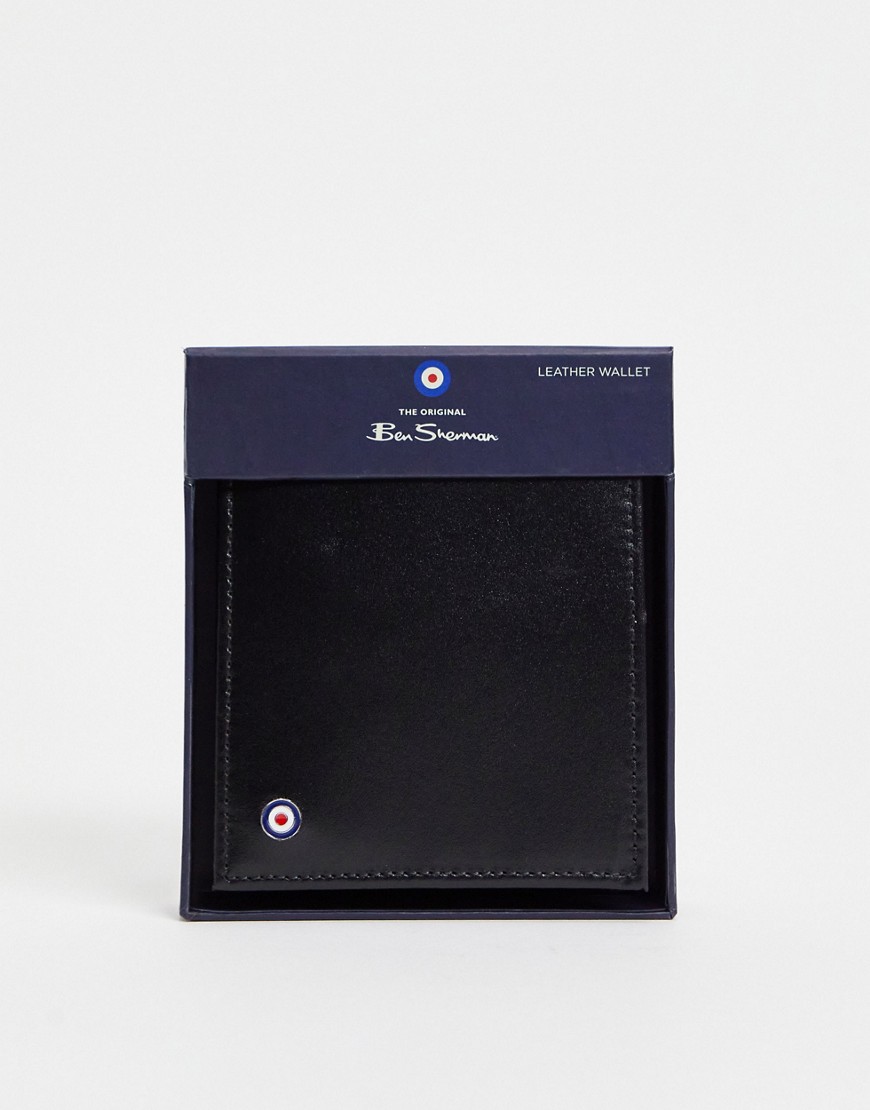 Ben Sherman leather bi-fold wallet in black