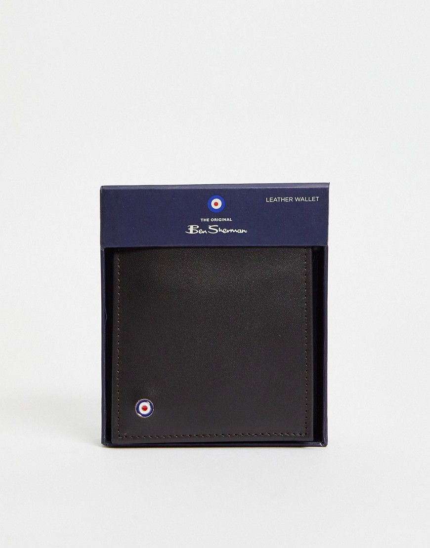 Ben Sherman leather bi-fold wallet in brown