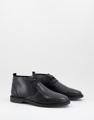 Ben Sherman leather chukka boot in black