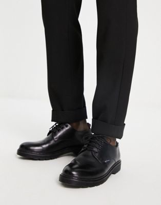Ben Sherman leather chunky lace ups in black
