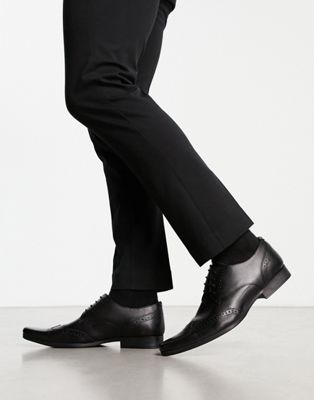 Ben Sherman leather formal derby shoes in black