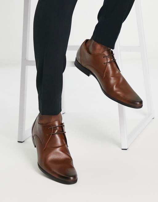 Ben Sherman leather formal derby shoes in tan ASOS