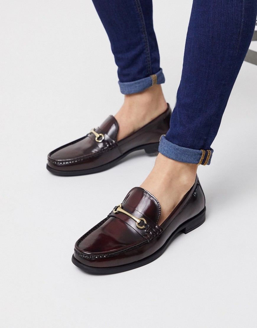 Ben Sherman leather loafer in red