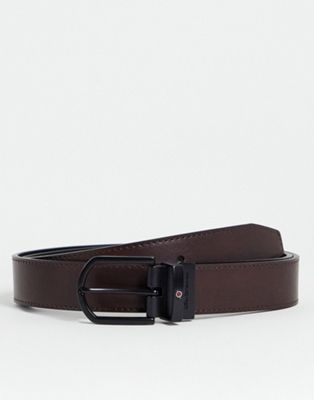 Ben Sherman leather reversible belt in brown/black
