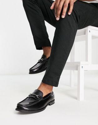 Ben Sherman leather snaffle loafers in black - ASOS Price Checker