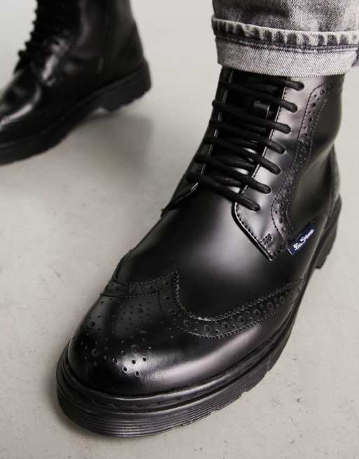 Mooda Herren Stiefeletten Aus Echtleder - Elegante Budapester In Schwarz, Wasserdicht & Bequem