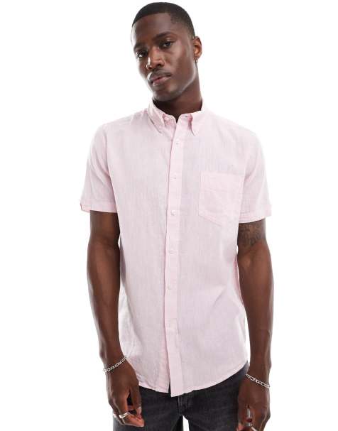 Ben Sherman - Linnen overhemd met korte mouwen in roze - view 1