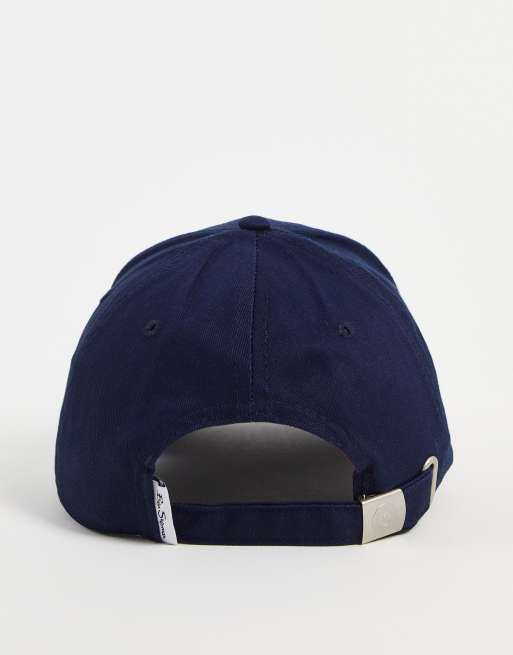 Ben Sherman logo cotton baseball cap in navy, 3 of 4