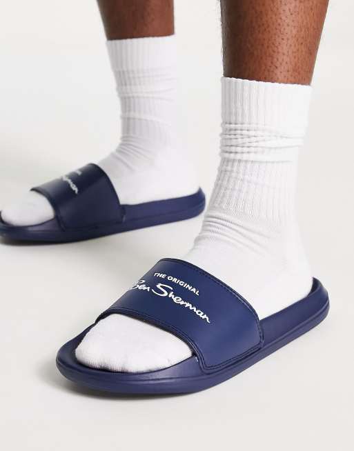Ben Sherman logo slides in navy