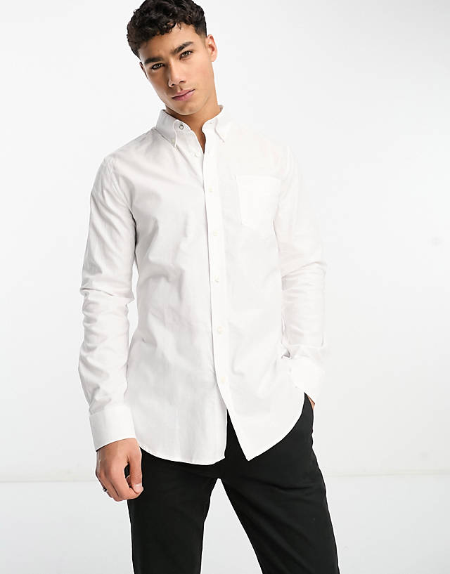Ben Sherman - long sleeve oxford shirt in white