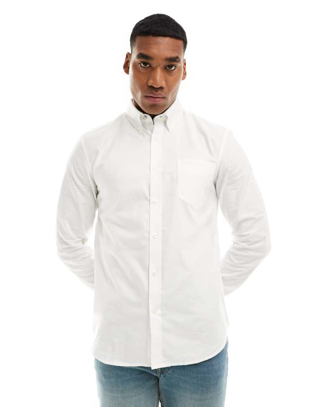 Ben Sherman - long sleeve oxford shirt in white