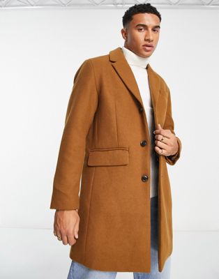 Ben Sherman tailored coat in camel - ASOS Price Checker