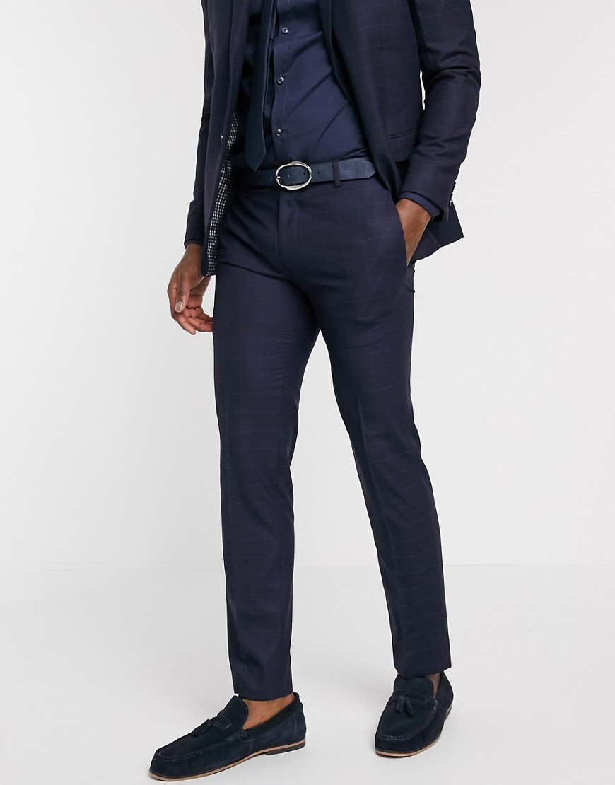 Ben Sherman – Marinblå kostymbyxor med smal passform