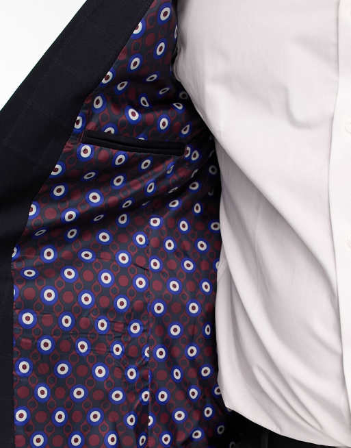Ben Sherman - Marineblå blazer med store tern, 5 af 5