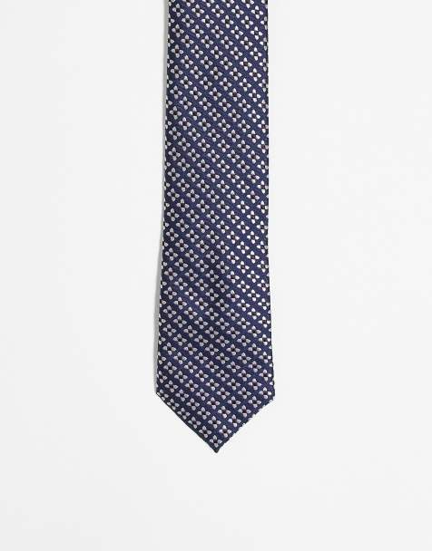Ben Sherman - Marineblåt slips med print - view 1