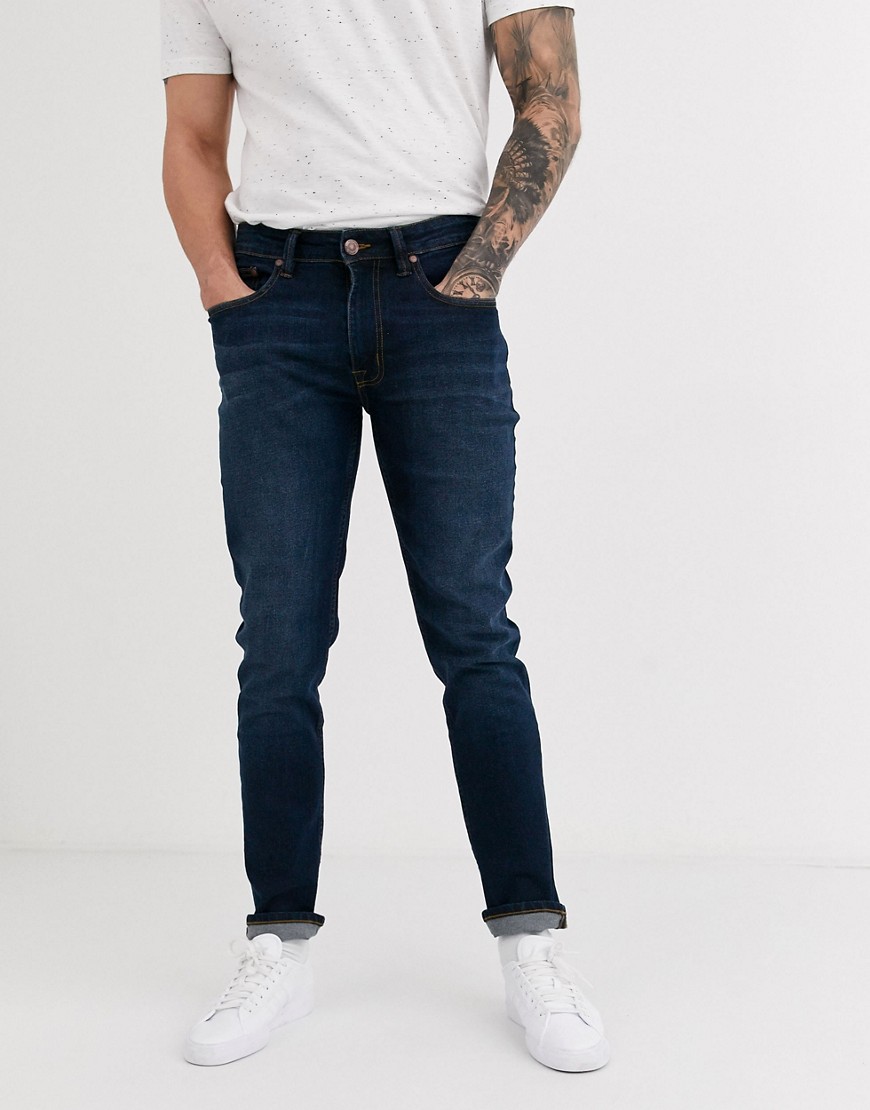 Ben Sherman mid-dark wash slim fit jeans-Blue