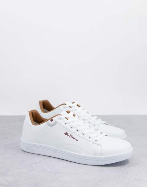 Ben Sherman – Minimalistische Sneaker zum Schnüren in Weiß mit Logo