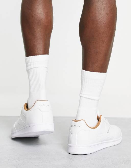 Ben Sherman – Minimalistische Sneaker zum Schnüren in Weiß und Beige, 4 von 4