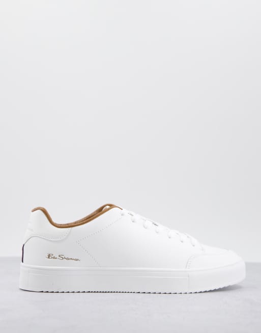Ben Sherman - Minimalistische sneakers met veters in wit