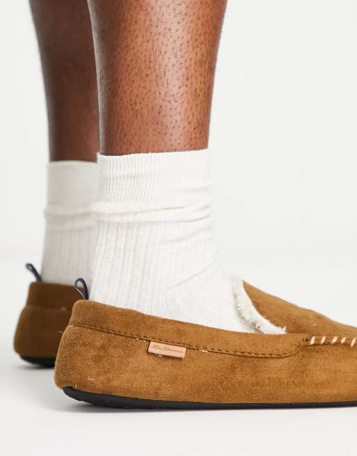 Ben Sherman moccasin slippers in tan