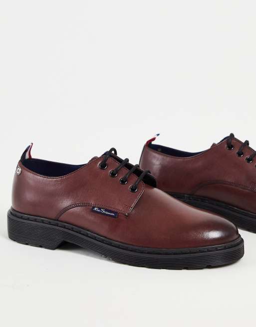 Ben Sherman Mod Chaussures lac es en cuir Bordeaux