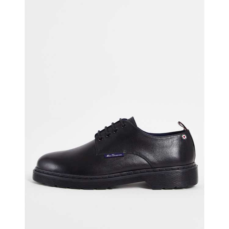 Ben Sherman Mod leather lace-up shoes in black | ASOS display picture 3