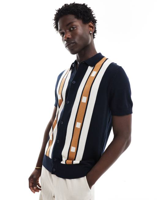 Ben Sherman - Mod polo met knoopsluiting in marineblauw
