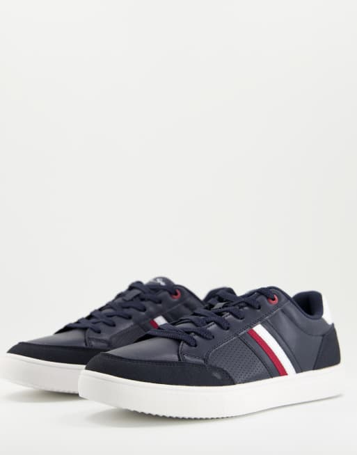 Ben Sherman mod side stripe trainers in navy/white mix