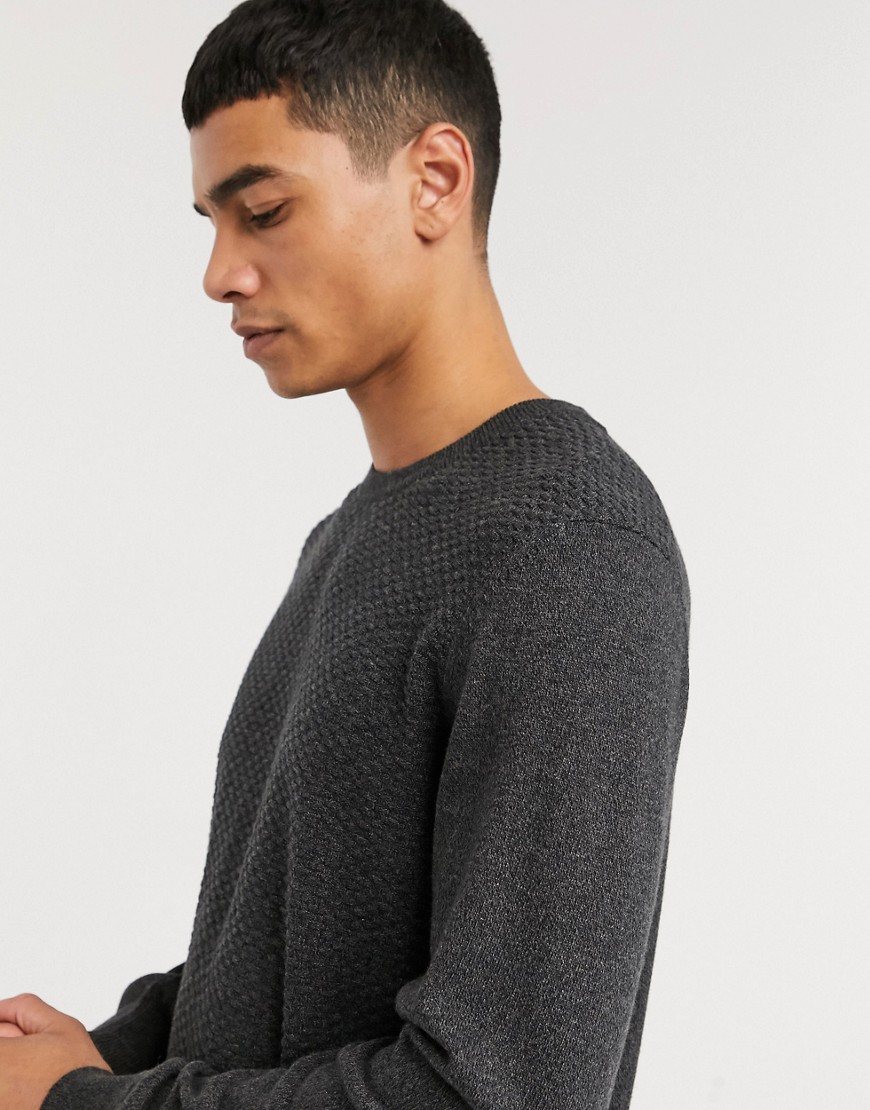 Ben Sherman mouline knitted jumper-Grey