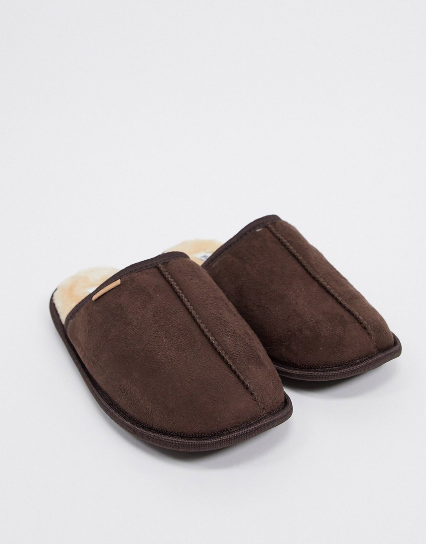 ben sherman mule slippers in brown