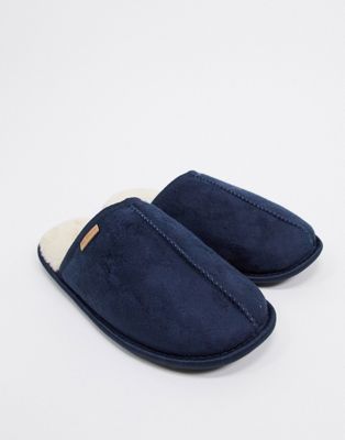 navy mule slippers