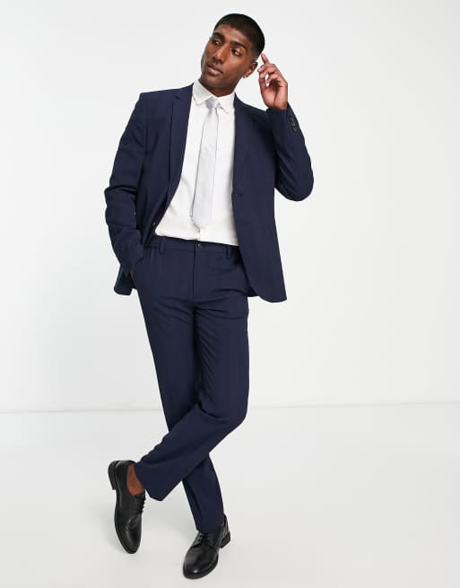 Navy seersucker outlet suit