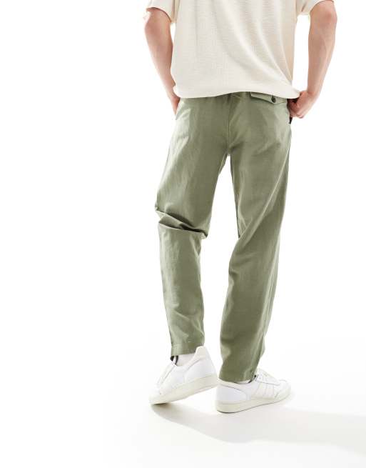 Ben Sherman - Nette broek met linnenlook in kaki, 2 van 5