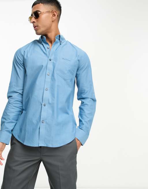 Ben Sherman – Niebieska koszula oxford z długimi rękawami