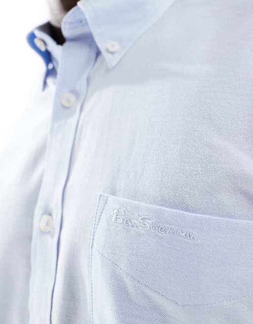 Ben Sherman – Niebieska koszula oxford z krótkimi rękawami, 4 z 4